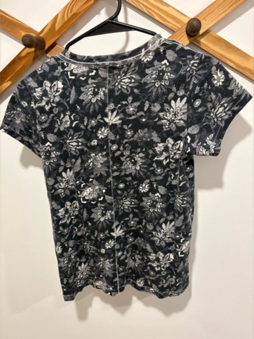 Rag & Bone Wallpaper Printed Crewneck Tee Short Sleeve Black Grey Small - Picture 5 of 7